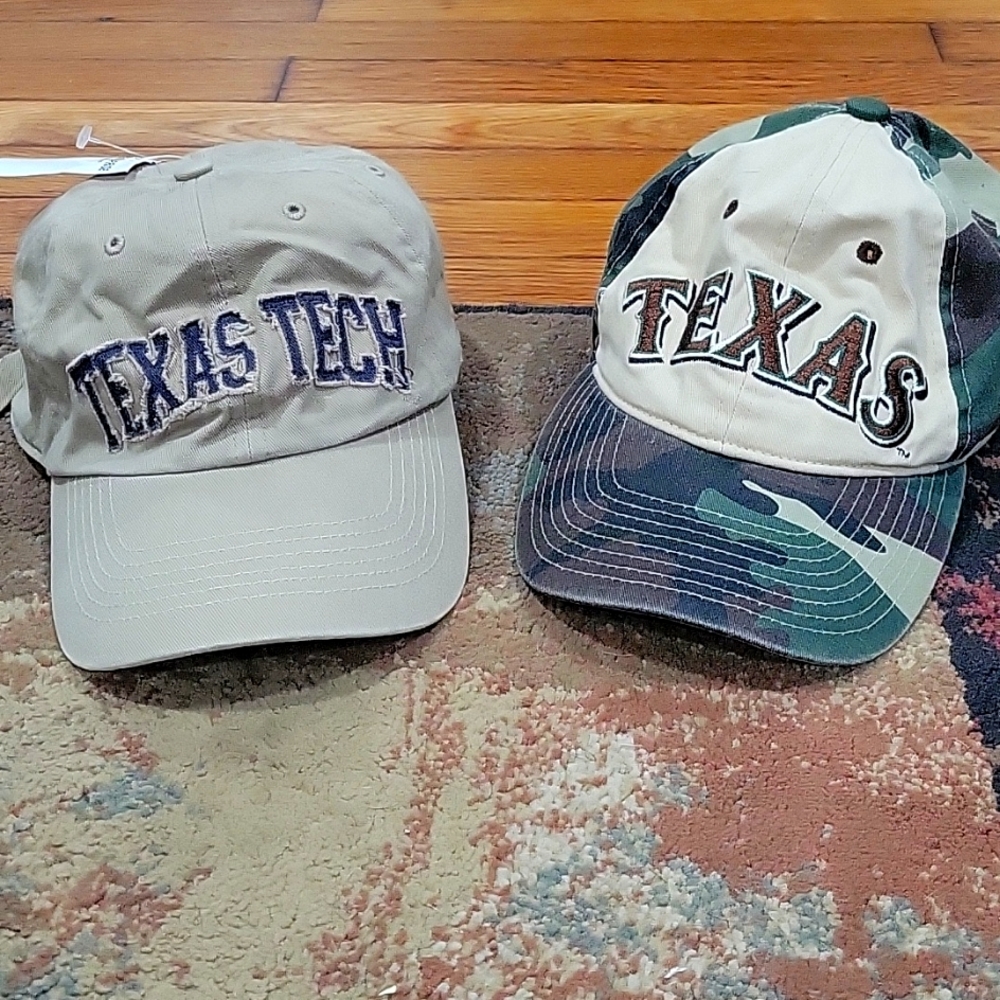 2 adjustable Texas Tech caps NWT